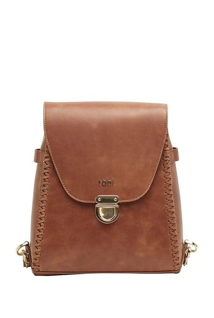 tohl tan distressed leather backpack
