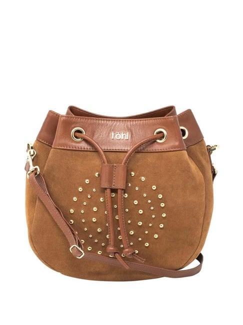 tohl tan rivets medium sling handbag