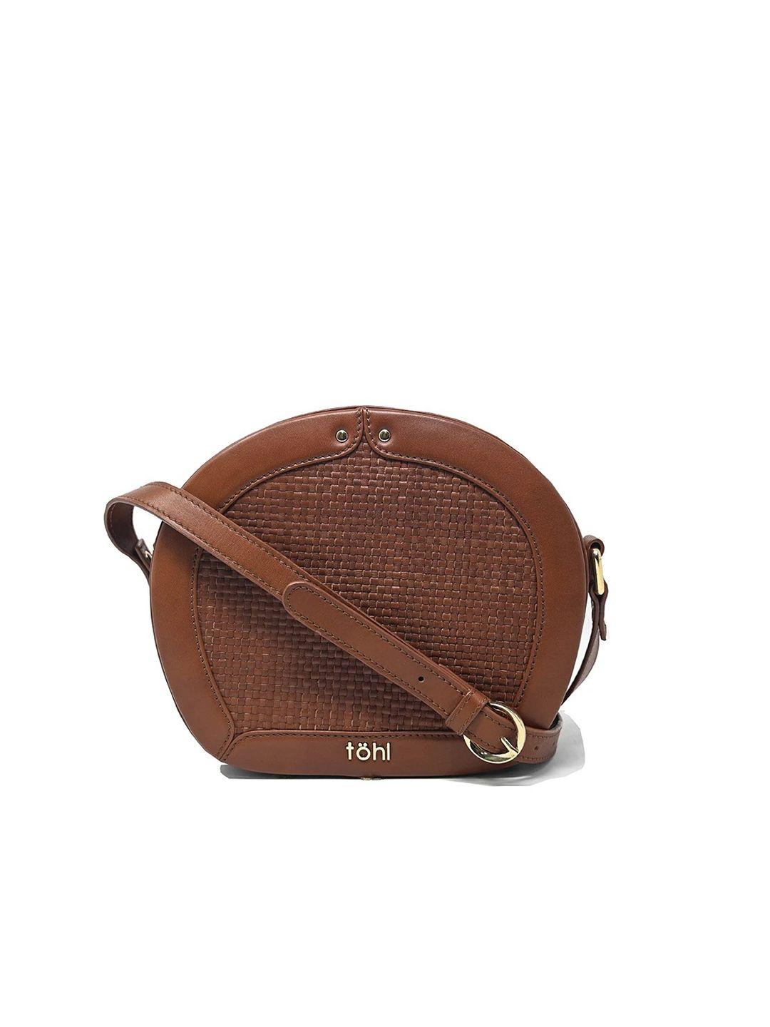tohl tan textured sling bag