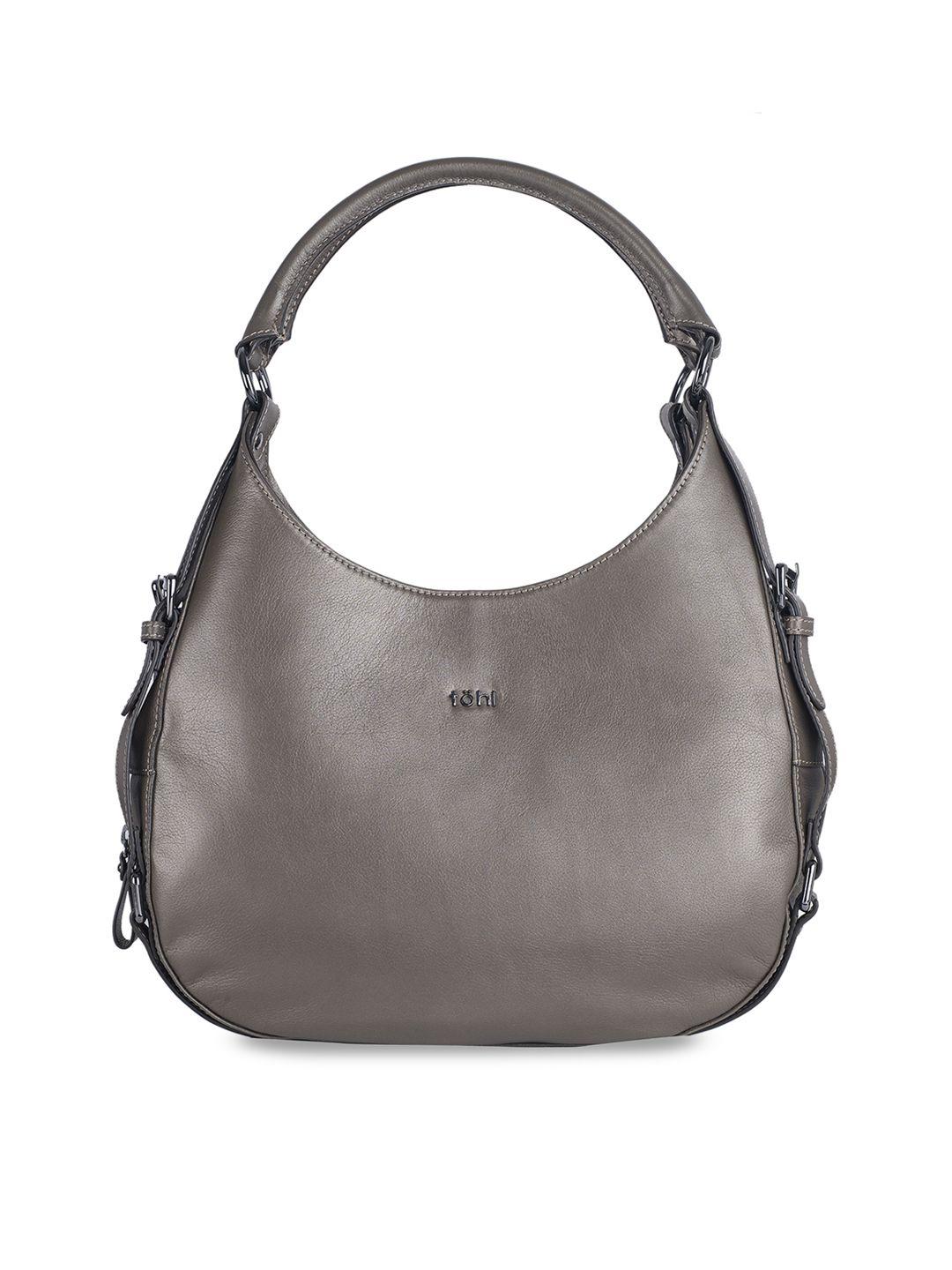 tohl taupe solid leather shoulder bag