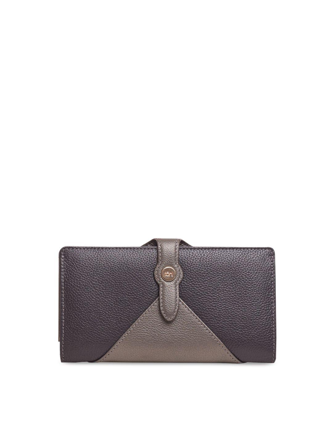 tohl women charcoal & grey colourblocked card holder