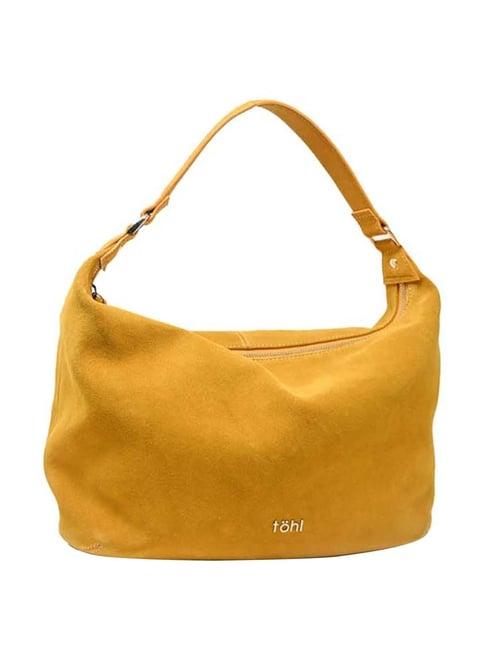 tohl yellow solid large hobo handbag