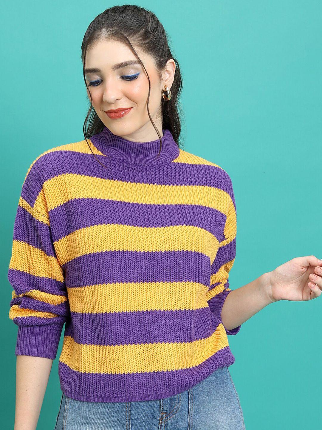 tokyo talkies striped acrylic pullover