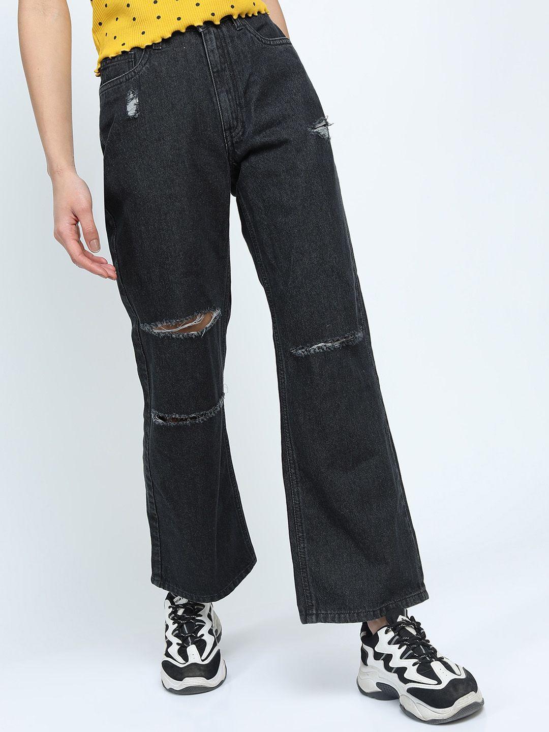 tokyo-talkies-women-black-straight-fit-slash-knee-jeans