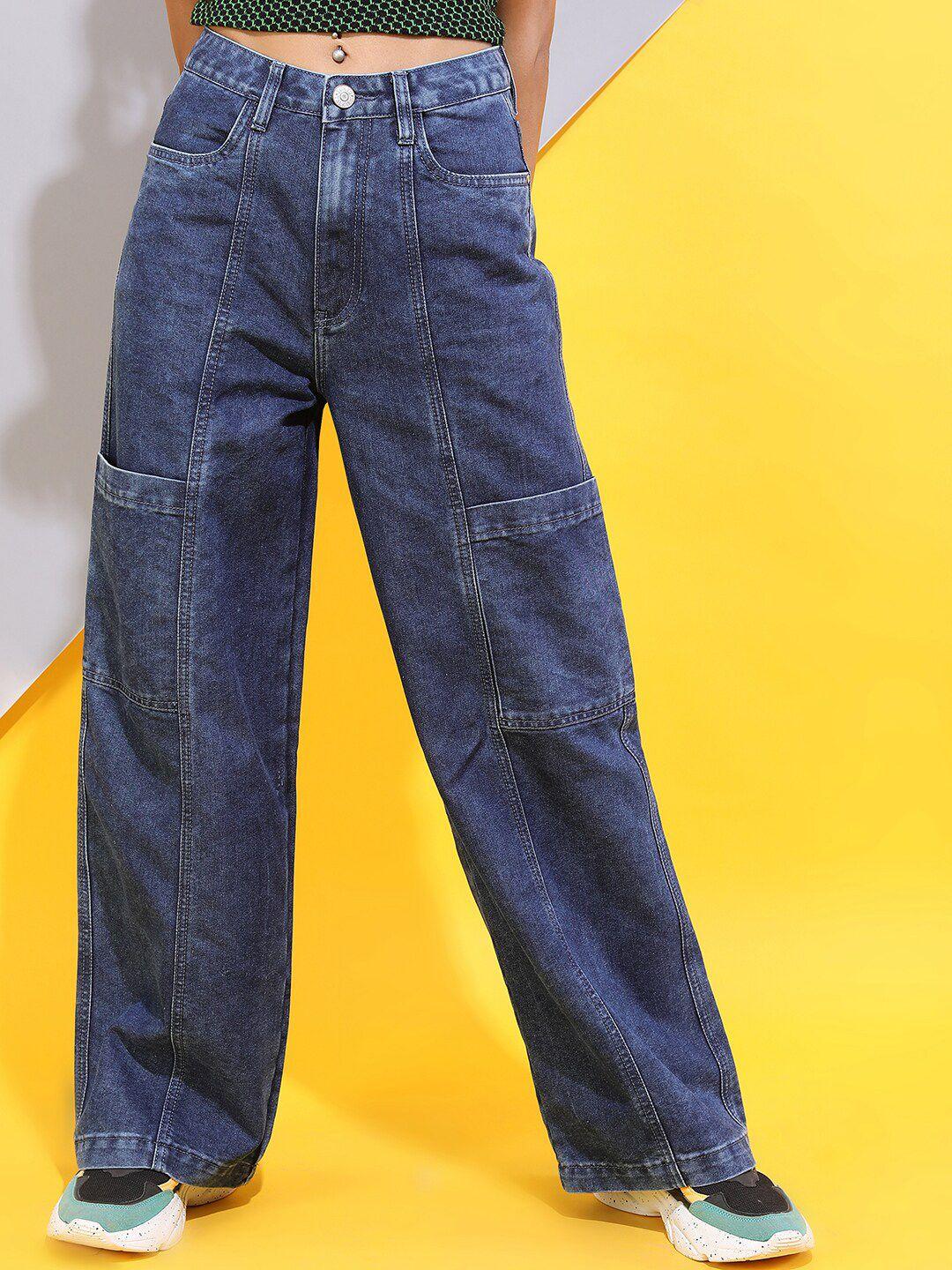 tokyo talkies women blue straight fit light fade jeans