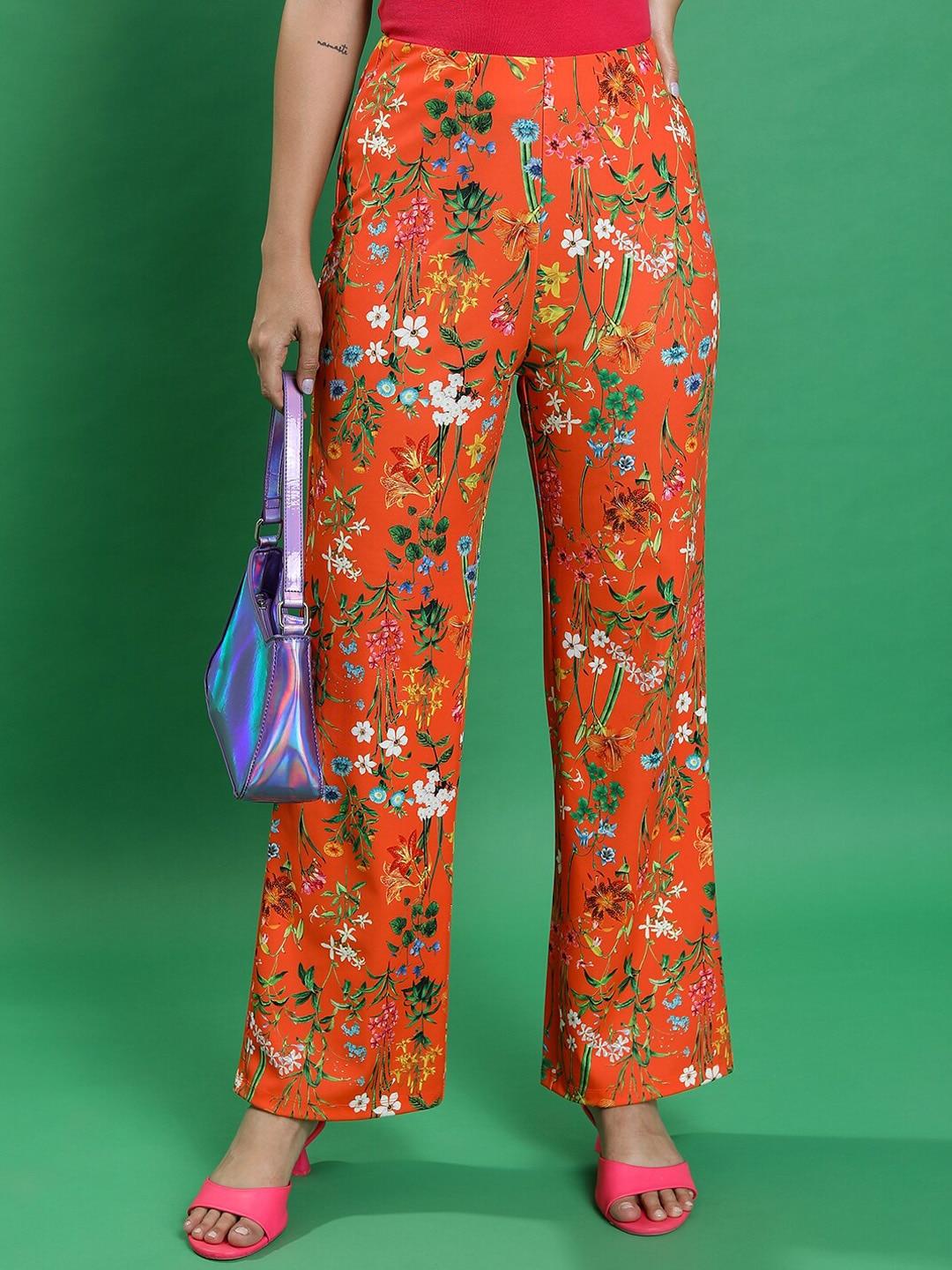 tokyo talkies women floral printed trousers