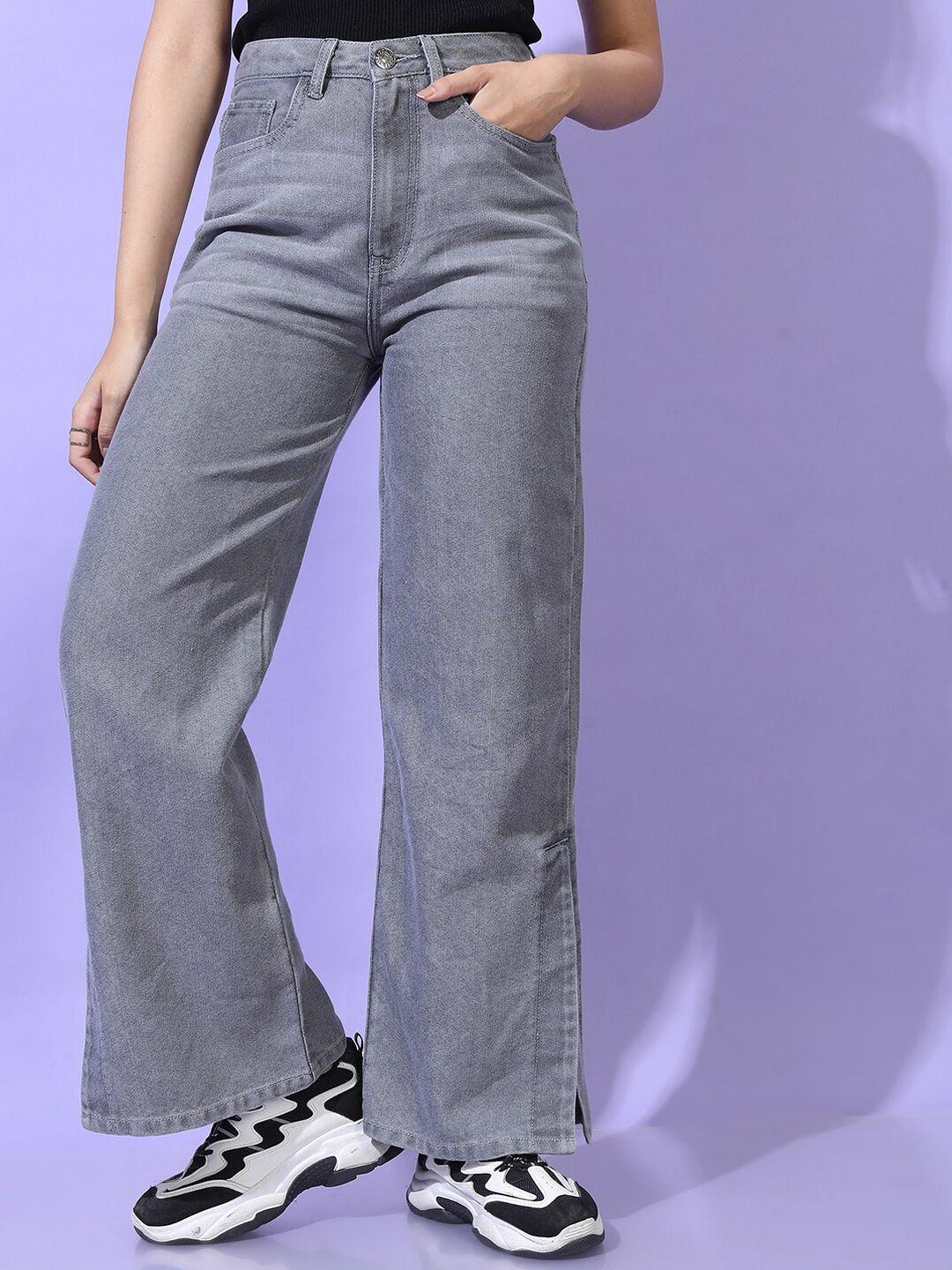 tokyo talkies women grey clean look heavy fade jeans