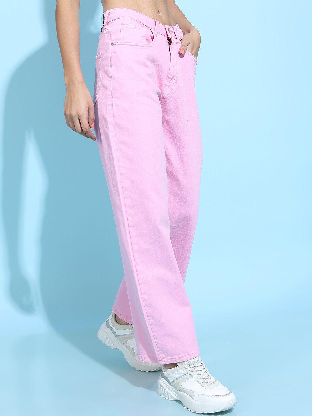 tokyo talkies women pink dad fit jeans