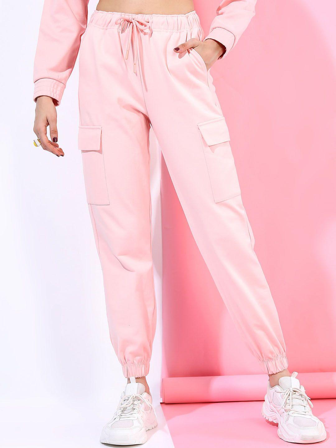tokyo talkies women pink joggers trousers