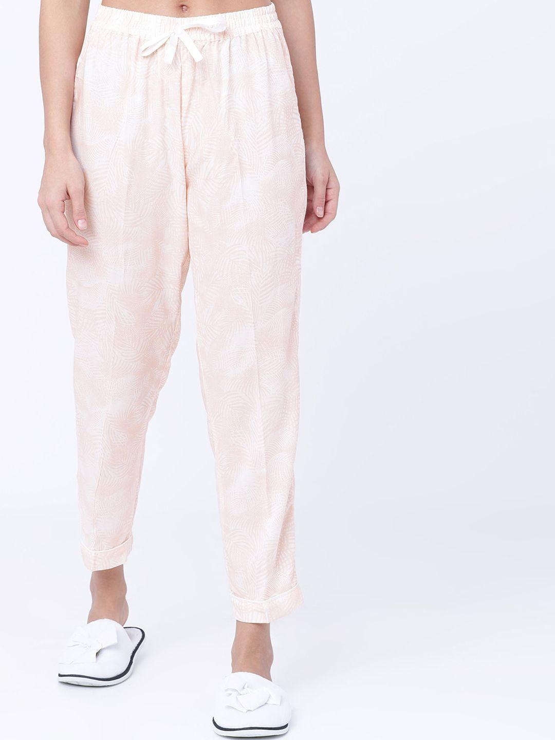 tokyo talkies women pink printed lounge pants