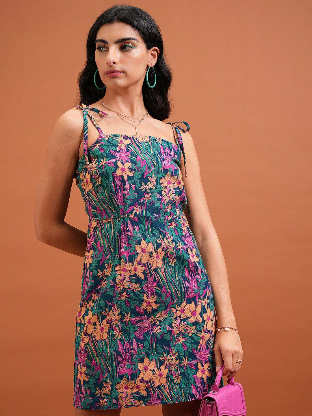 tokyo talkies floral print a-line dress