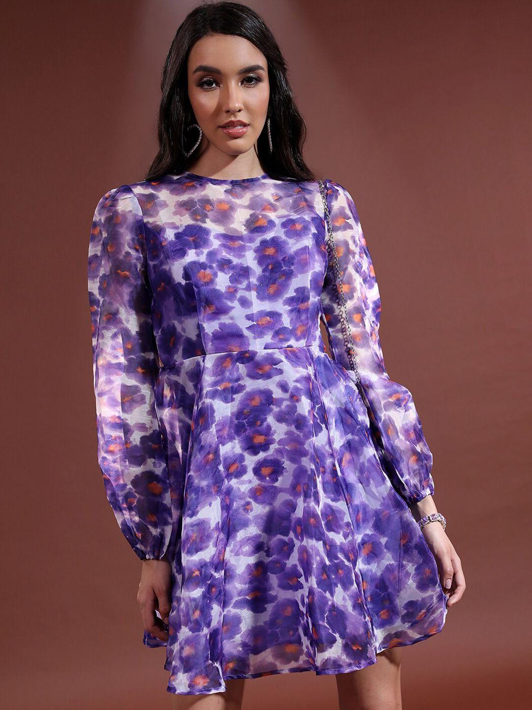 tokyo talkies floral printed fit & flare dress