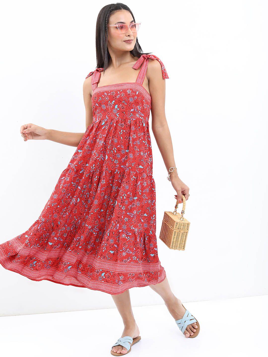 tokyo talkies floral printed midi dress