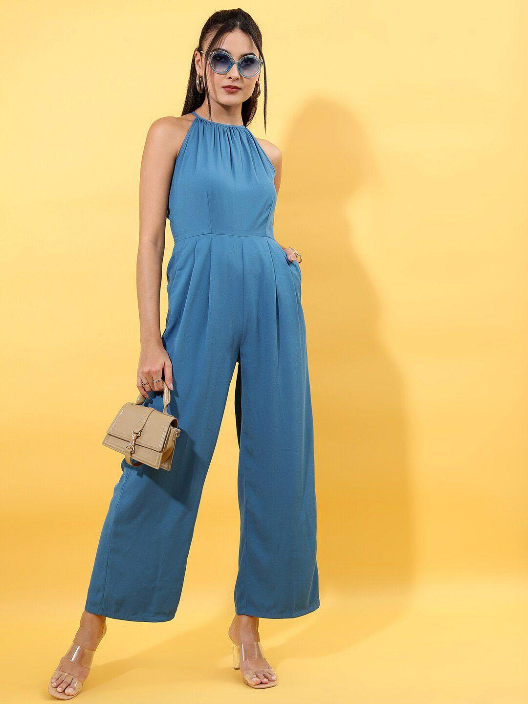 tokyo talkies halter neck basic jumpsuit