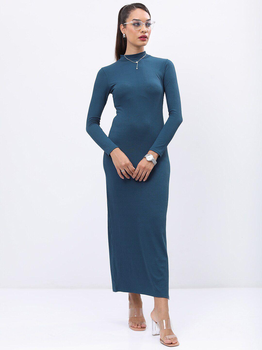 tokyo talkies high neck bodycon dress