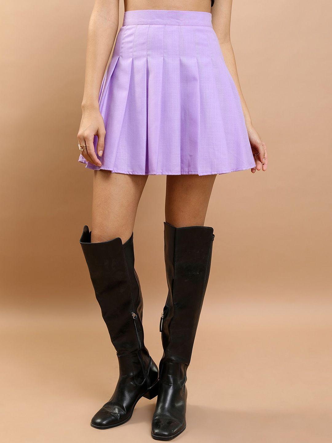 tokyo talkies high-waist pleated a-line mini skirt