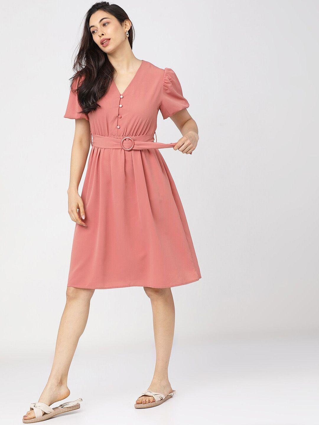 tokyo talkies pink a-line dress