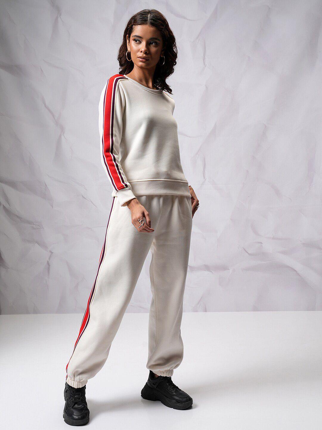 tokyo talkies piping detail sweatshirt & joggers