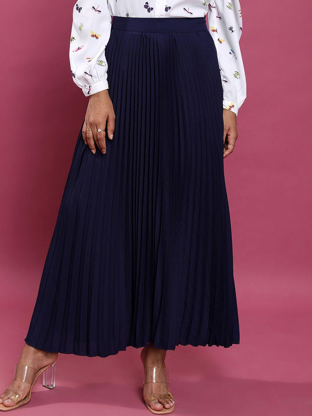 tokyo talkies pleated a-line maxi skirt