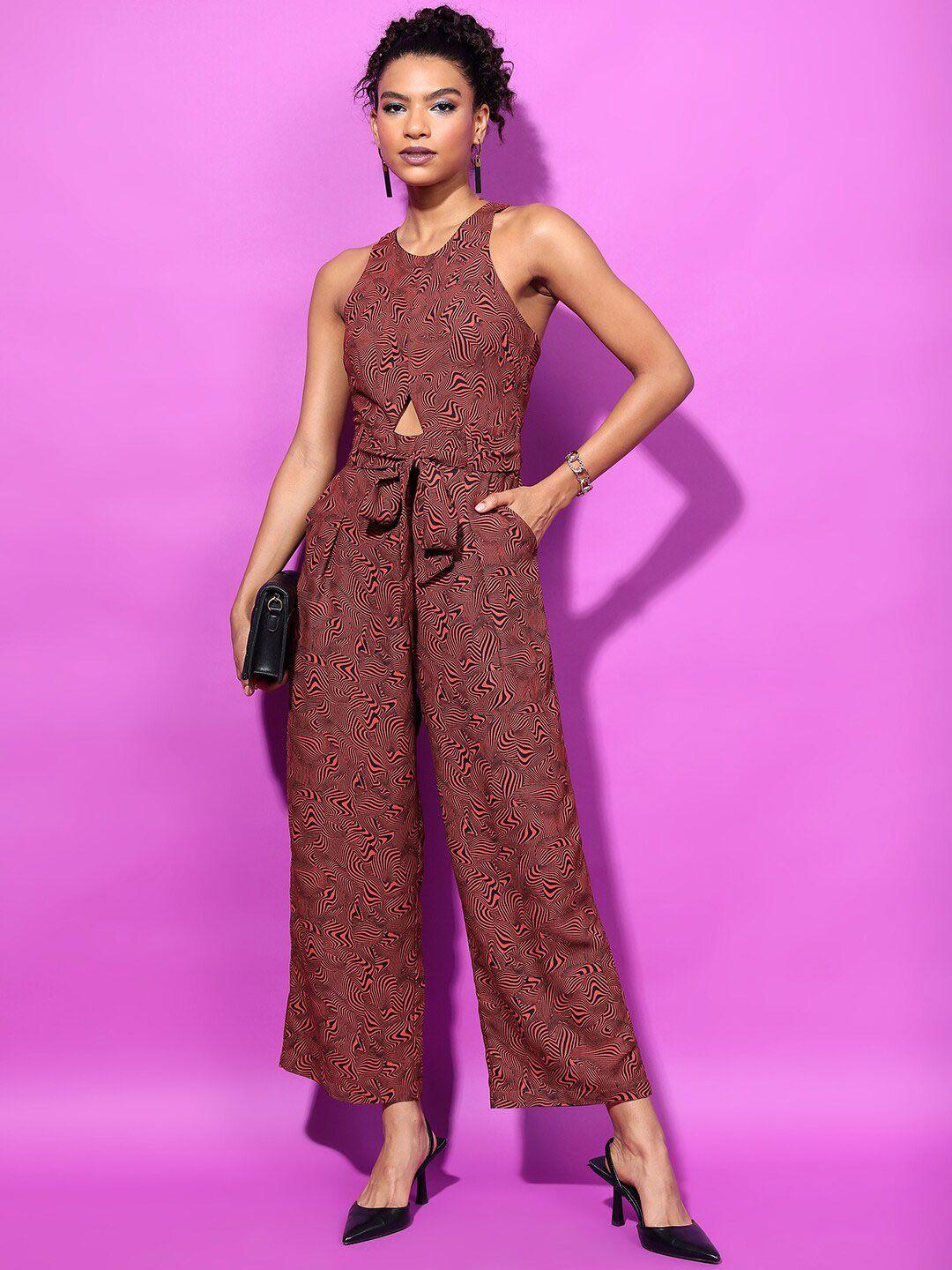 tokyo talkies printed basic jumpsuit