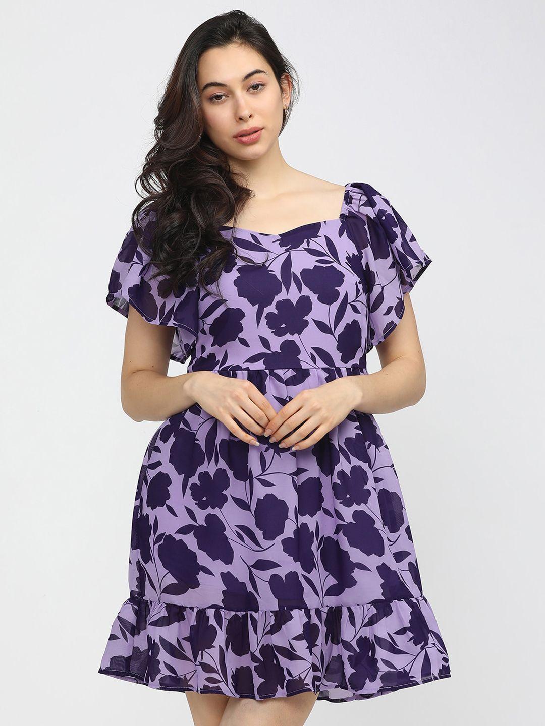 tokyo talkies purple floral dress