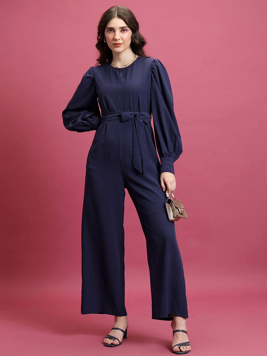 tokyo talkies round neck long sleeves basic jumpsuit