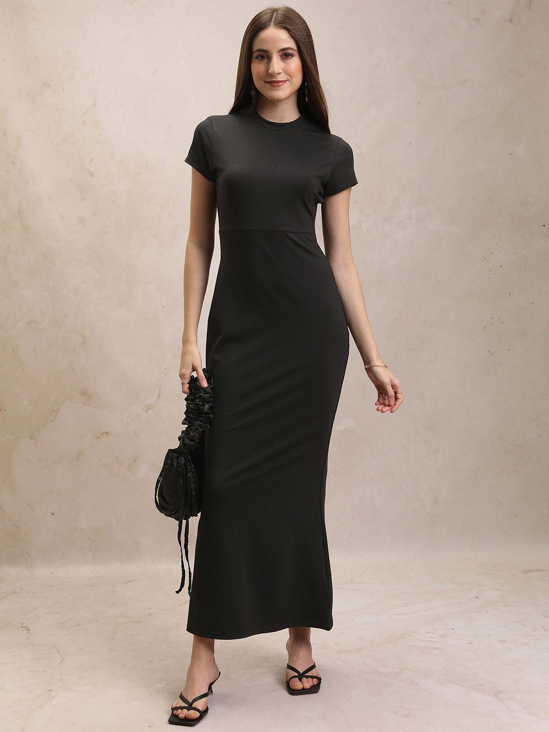 tokyo talkies round neck short sleeves maxi dress