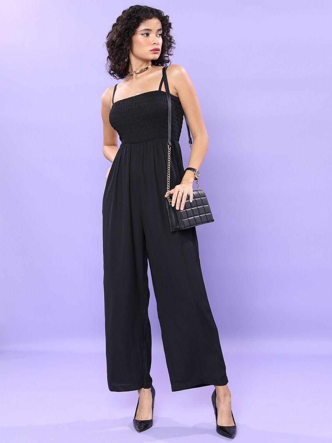 tokyo talkies smocked basic jumpsuit