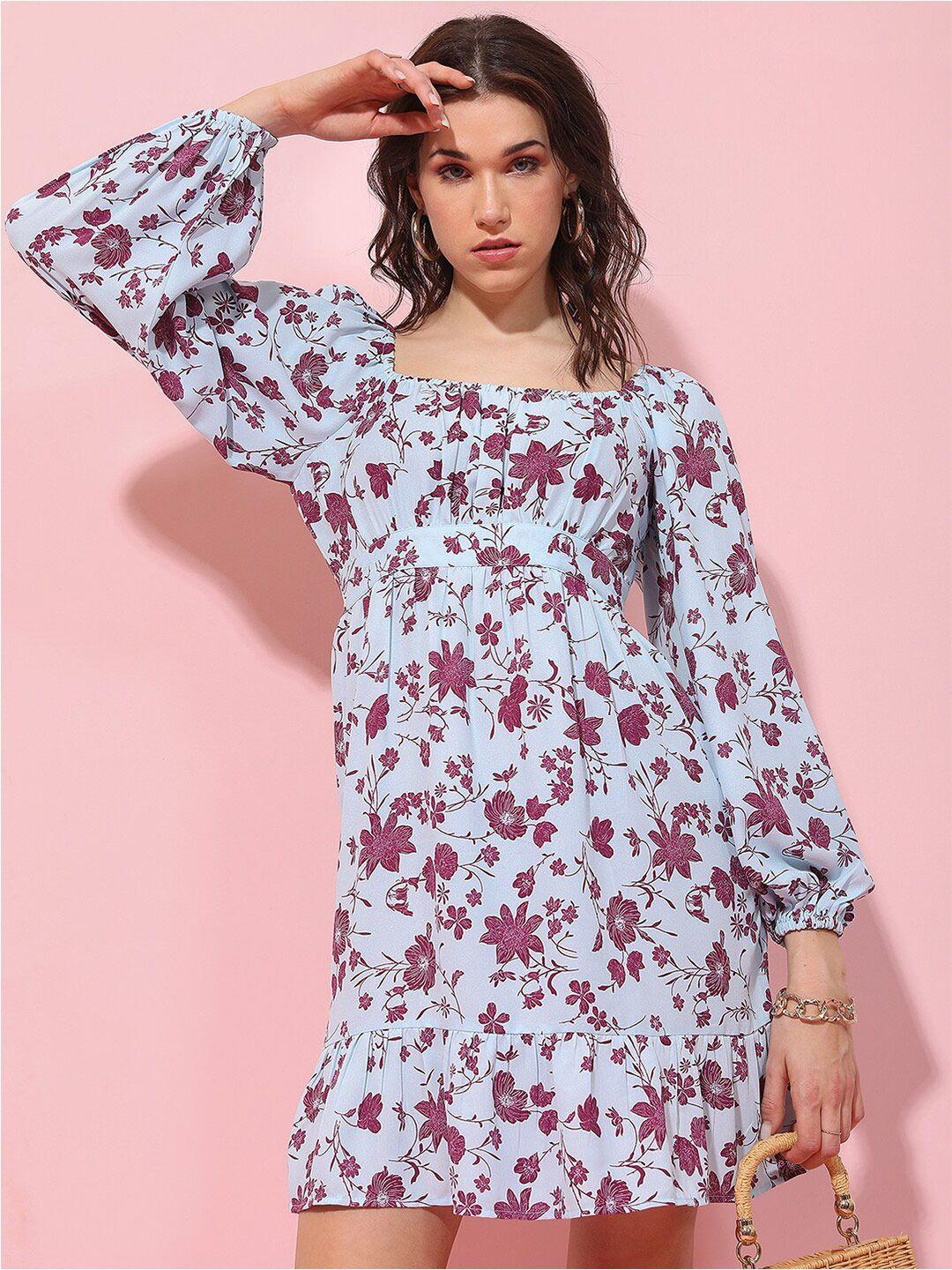 tokyo talkies square neck floral printed a-line dress