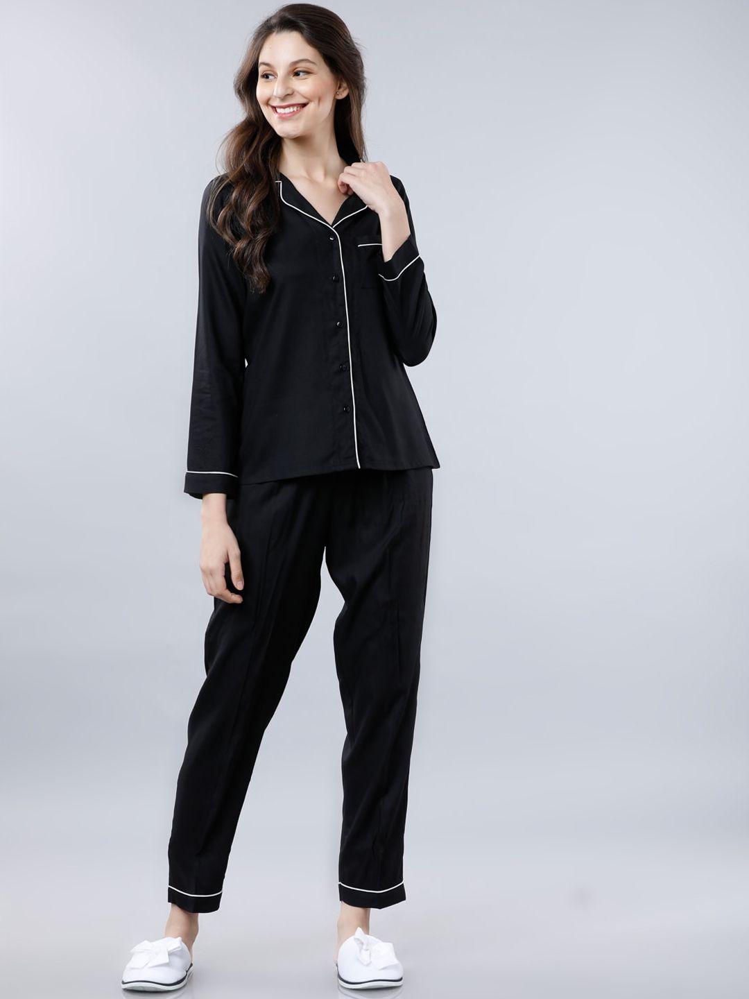 tokyo talkies women black night suit