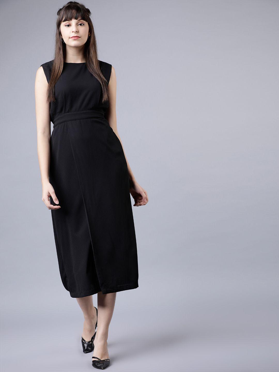 tokyo talkies women black sheath dress