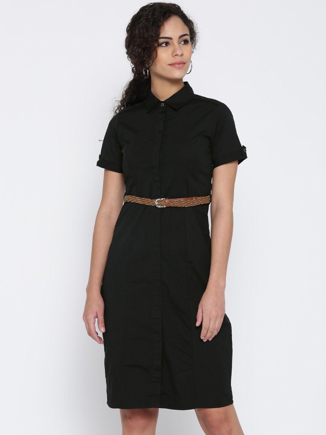 tokyo talkies women black shirt dress