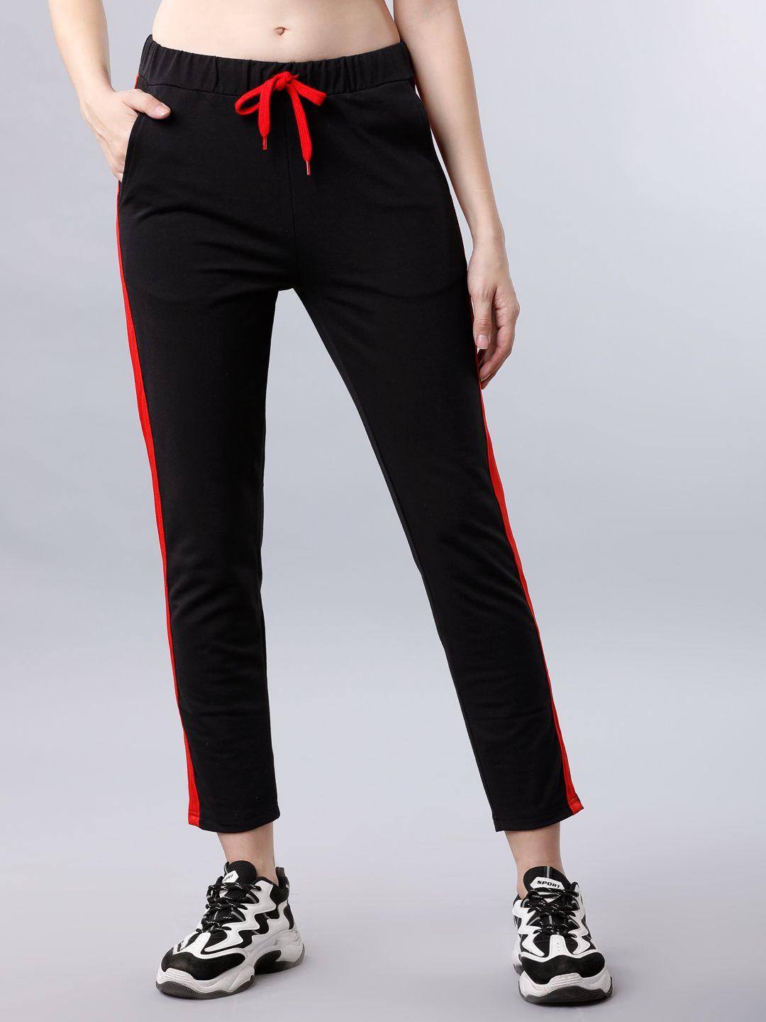 tokyo talkies women black solid slim-fit track pants