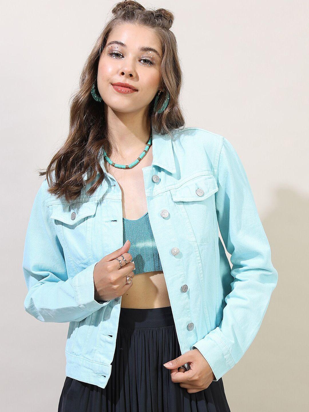 tokyo talkies women blue washed denim jacket