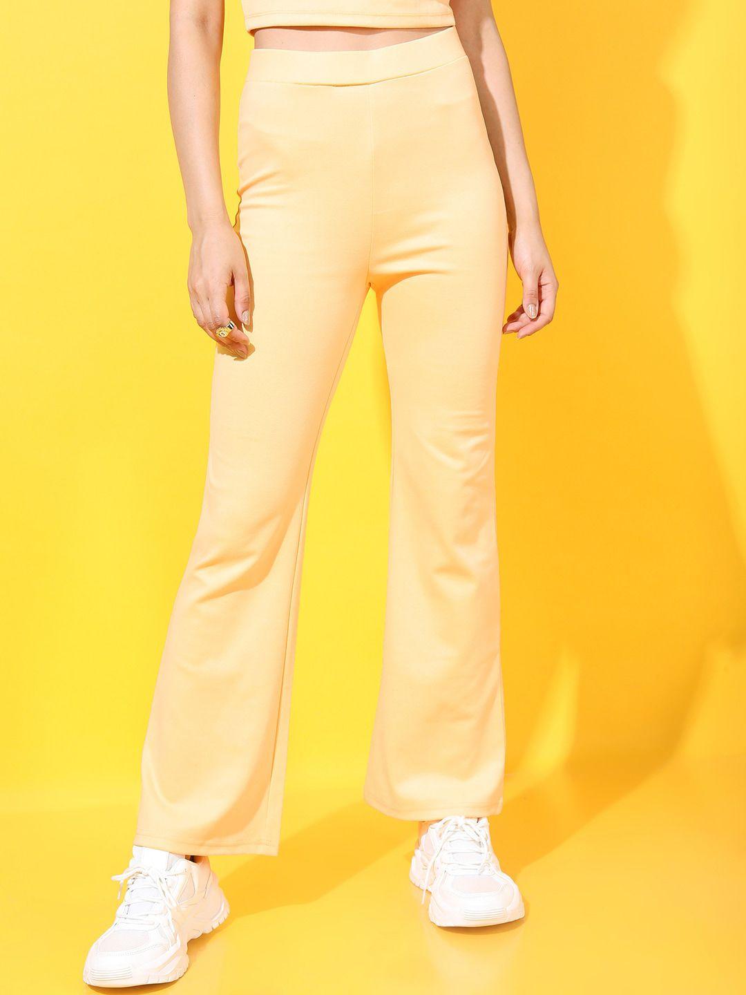 tokyo talkies women bright orange trousers