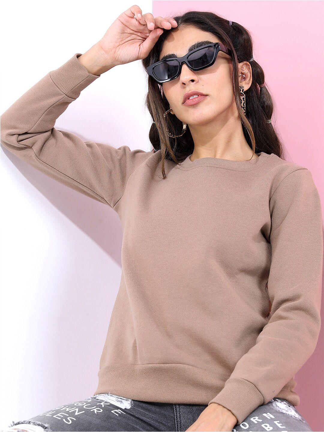 tokyo talkies women brown sweatshirt