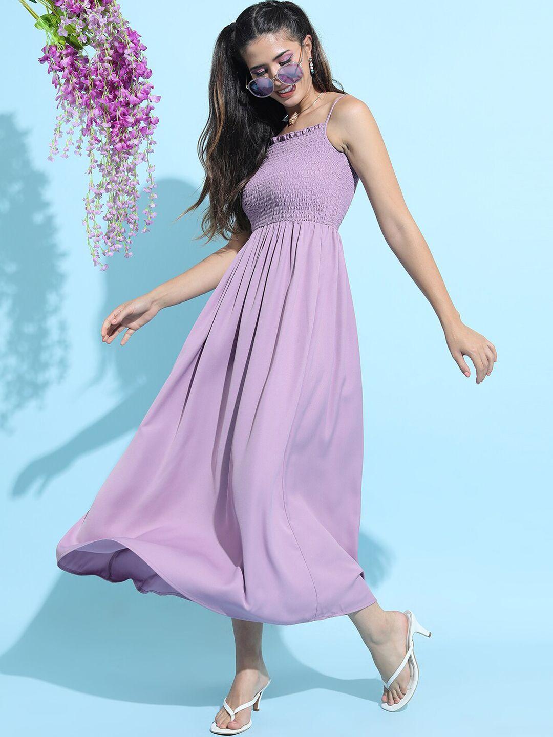 tokyo talkies women elegant lavender solid dress