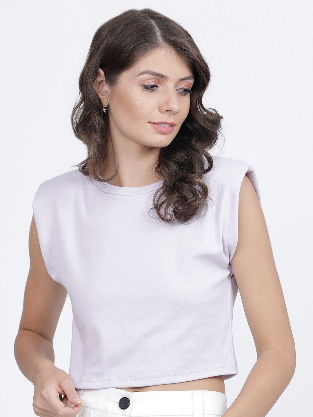 tokyo talkies women lavender extended sleeves t-shirt