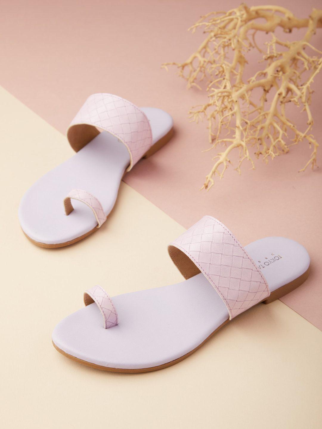 tokyo talkies women lavender one toe flats