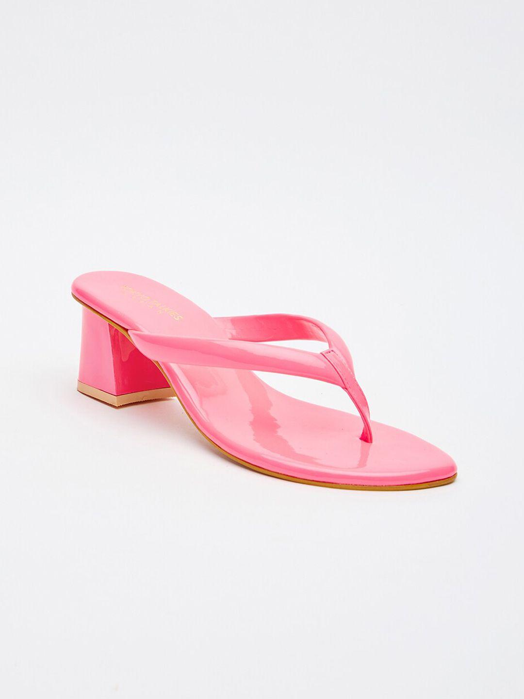 tokyo talkies women pink block heels sandals