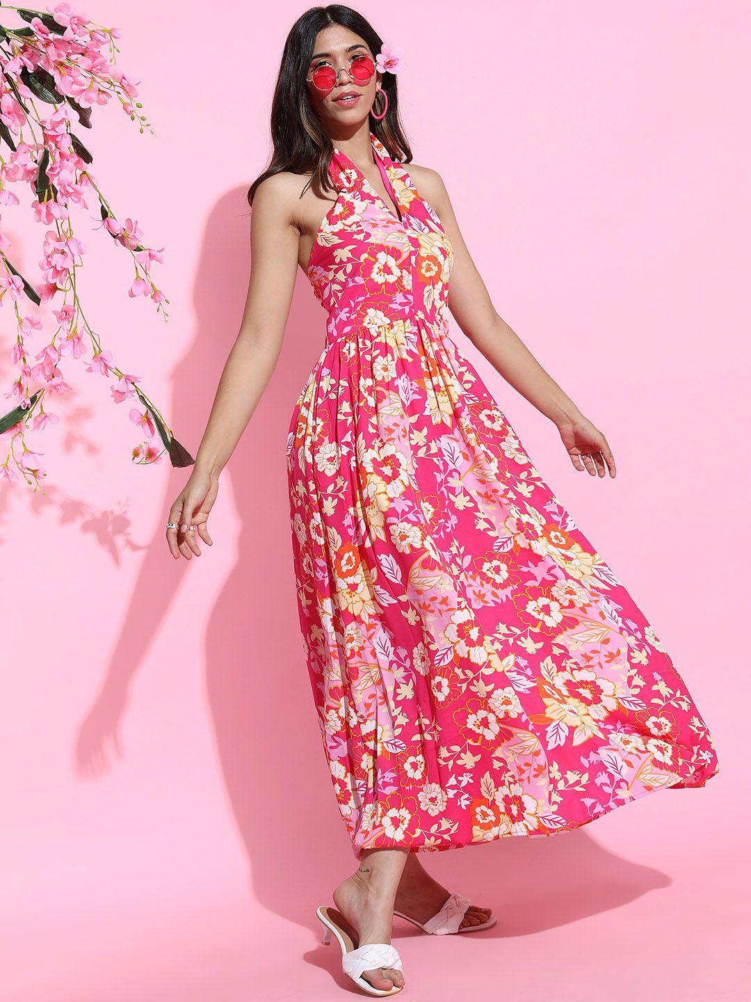 tokyo talkies women pretty pink floral dress