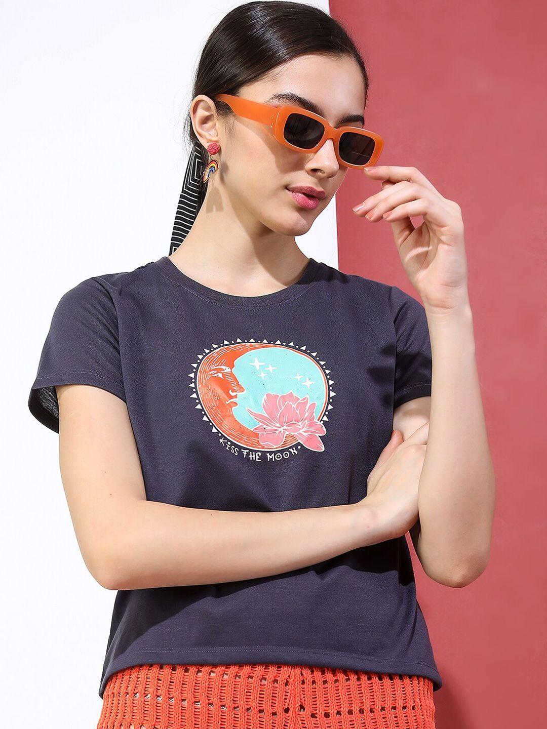 tokyo talkies women printed crop t-shirt