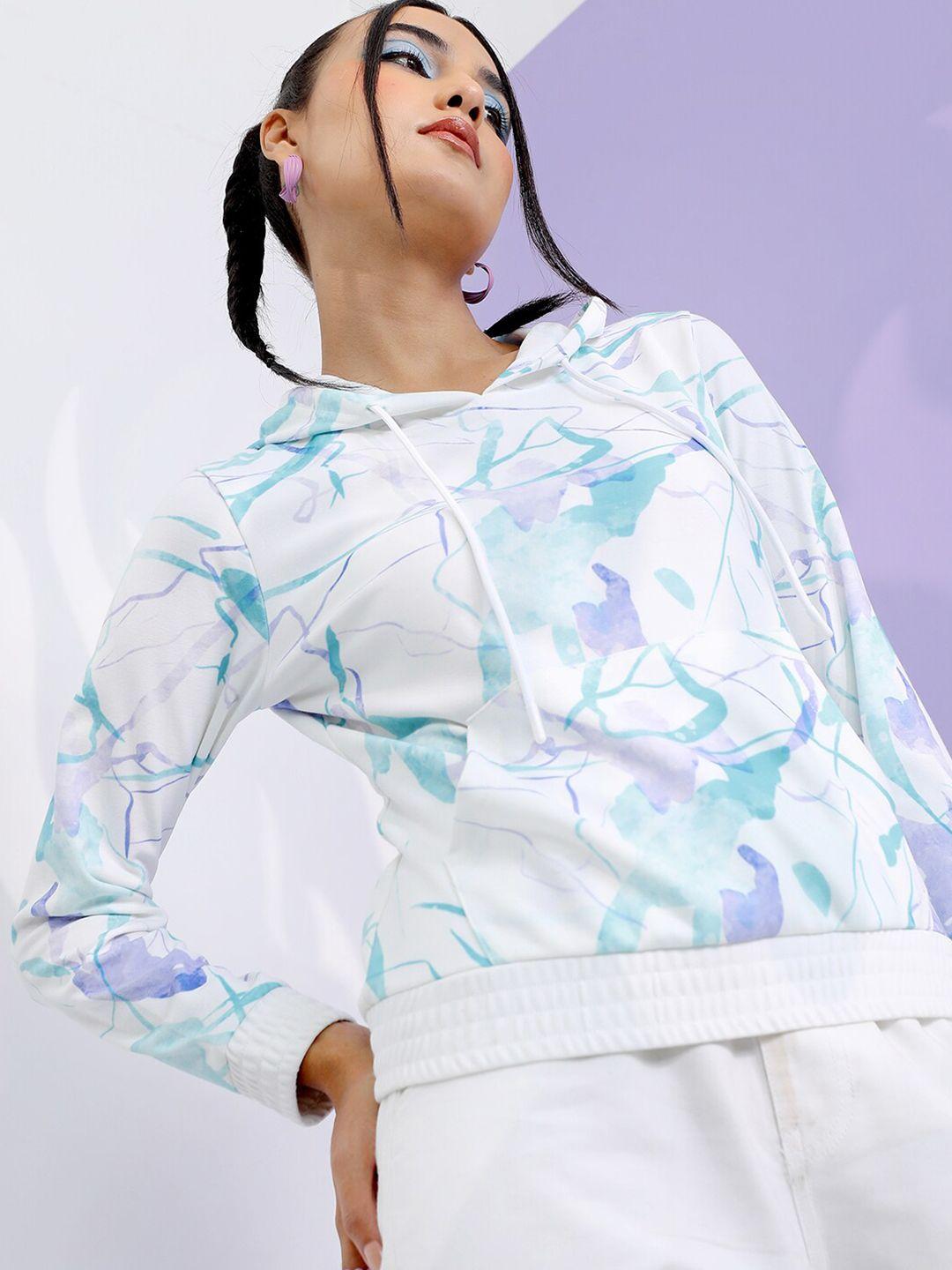 tokyo talkies women printed hooded sweatshirt