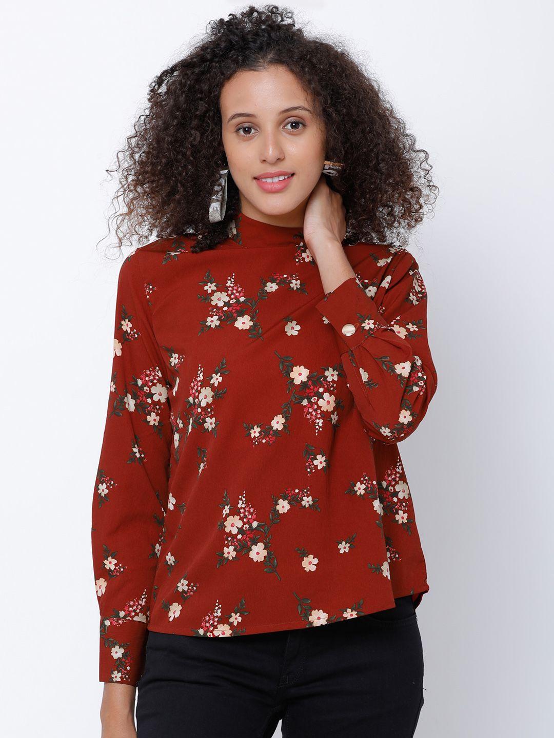 tokyo talkies women red printed top