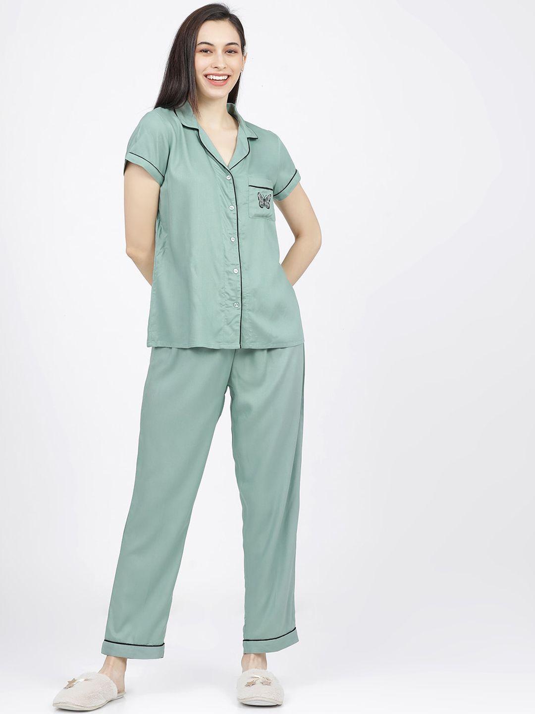 tokyo talkies women teal night suit