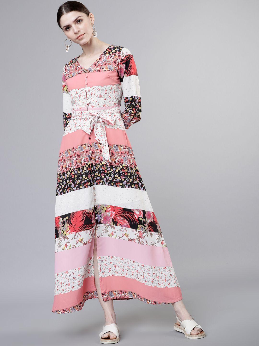 tokyo talkies women white printed maxi dress