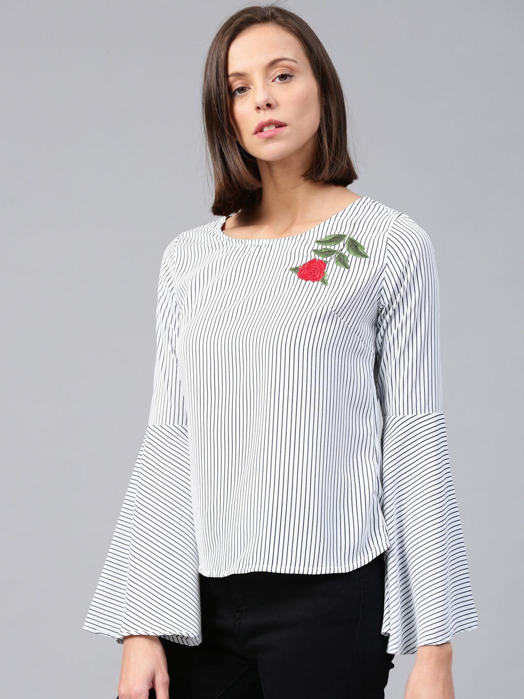 tokyo talkies women white striped top