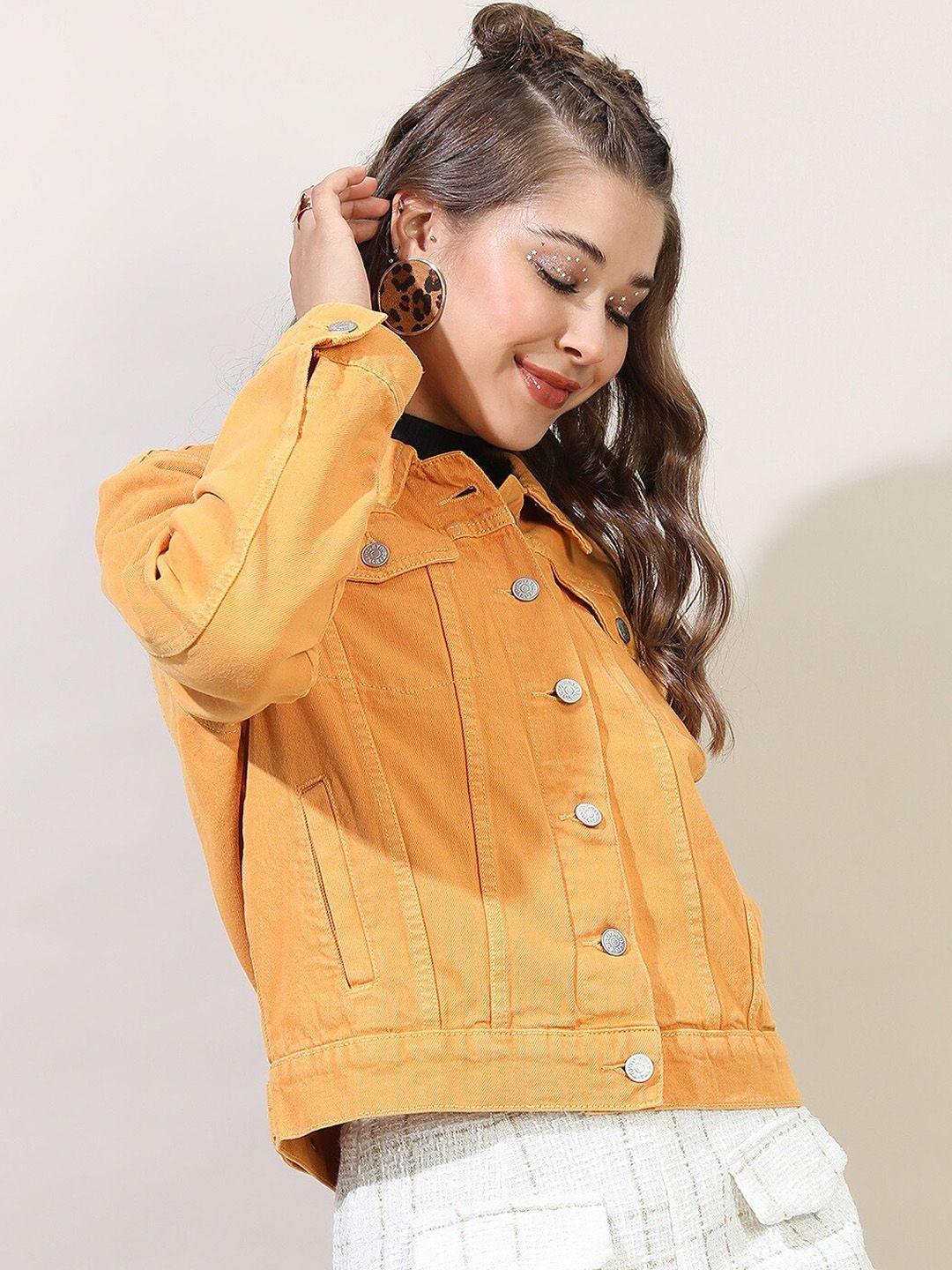 tokyo talkies women yellow crop tailored jacket