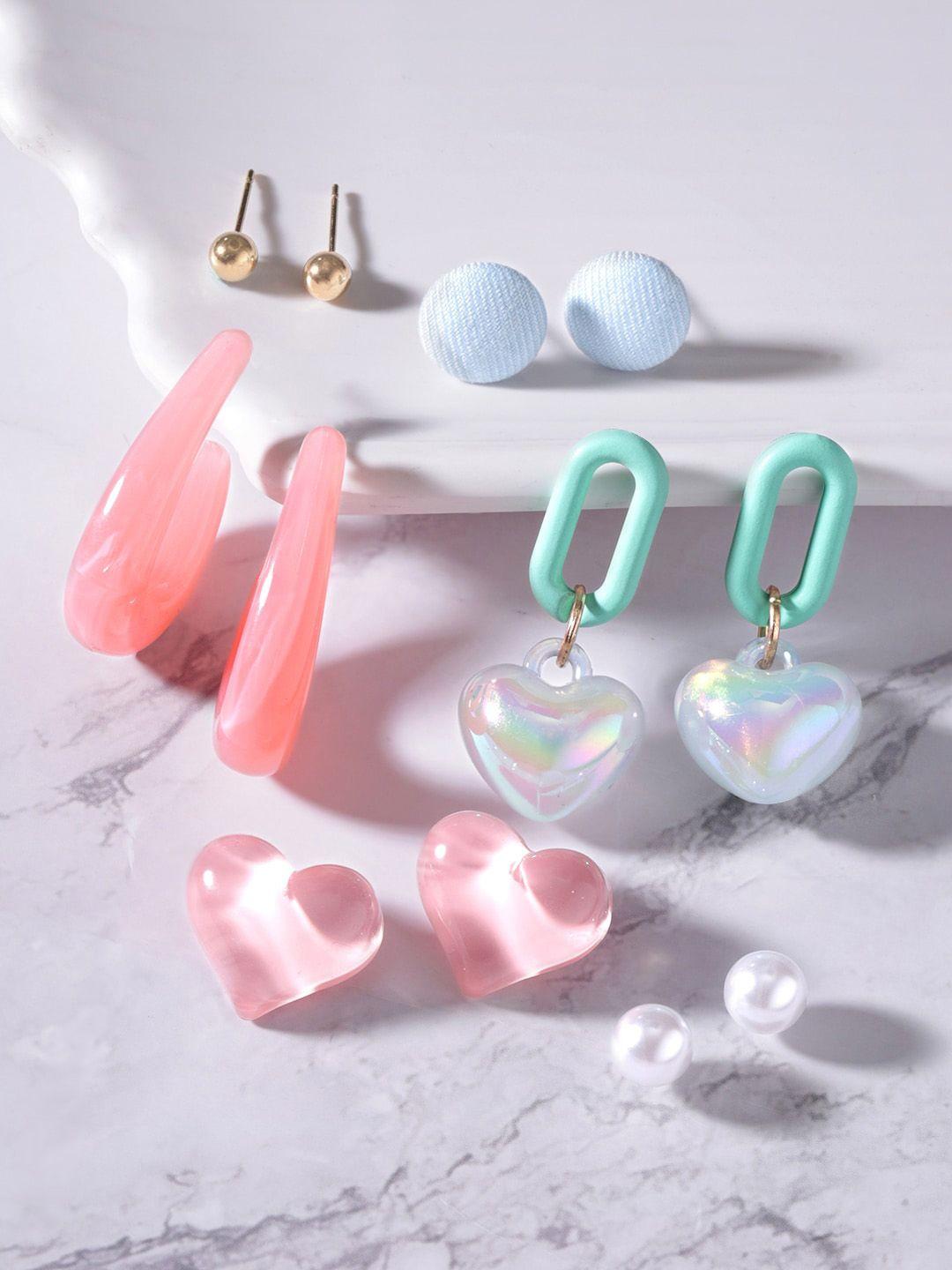 tokyo talkies x rubans fashion accessories set of 6 geometric drop earrings