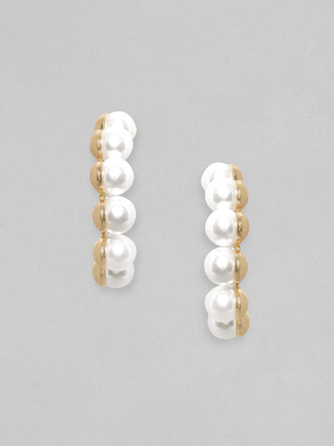 tokyo talkies x rubans fashion accessories white geometric studs earrings